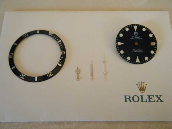 チュードル Ref.75090 黒サブマリーナ用 文字盤・ベゼル、3針セット 貴重 美品