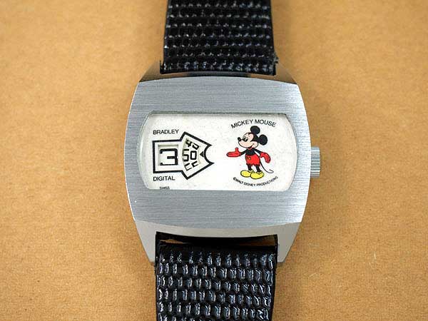 ブラッドレイ ミッキーマウス ジャンピングアワー 機械式デジタル時計 元箱付き 美品 ディズニー BRADLEY
