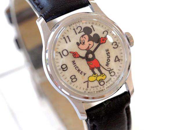 ブラッドレイ ミッキーマウス 機械式手巻き時計 ディズニー BRADLEY ボーイズサイズ