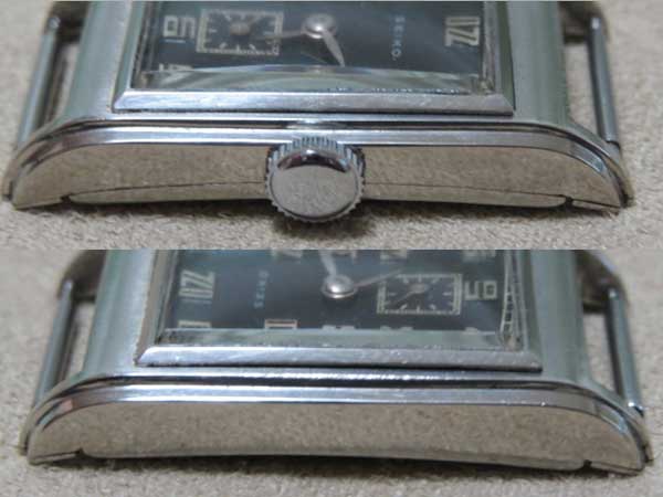 セイコー SEIKO スモールセコンド 角型 サンプラチナ製ケース