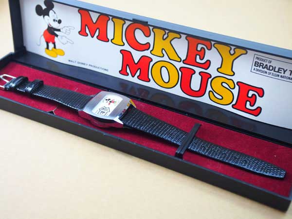 ブラッドレイ ミッキーマウス ジャンピングアワー 機械式デジタル時計 元箱付き 美品 ディズニー BRADLEY