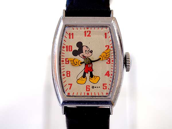 USタイム ミッキーマウス トノーケース ディズニー 機械式手巻き インガソール US TIME