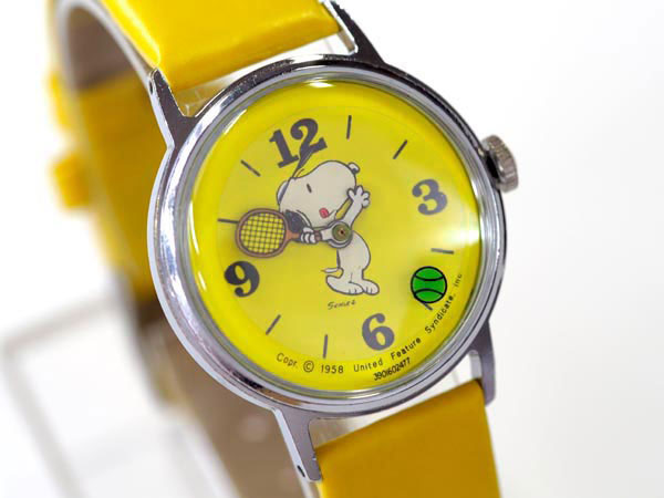 1970年代 スヌーピー テニス 機械式手巻き 腕時計 TIMEX タイメックス