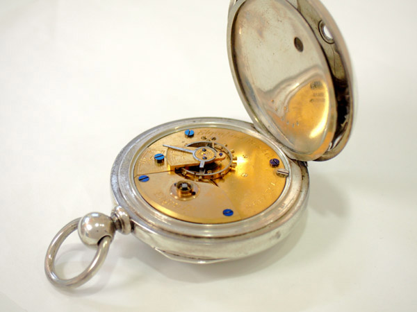 エルジン 1890年 アメリカ製 銀無垢ポケットウォッチ 出テンプ 懐中