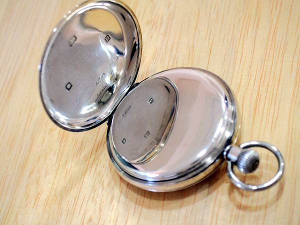 JWベンソン 銀無垢 ハンターケース ポケットウォッチ 懐中時計 機械式手巻き 英国 イギリス
