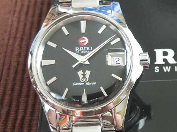 ラドー RADO ゴールデンホース 復刻版 黒文字盤 オートマチック 美品 保証書