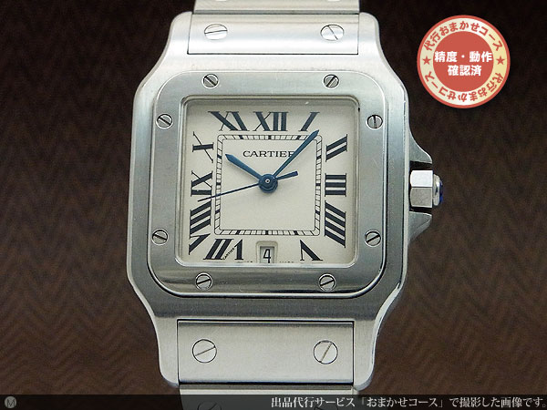 即納正規店本物 激レア CARTIER カルティエ サントス ガルベ 18金/SS LM ライトグレー 稼働品 保証 極美品☆ サントスドゥカルティエ