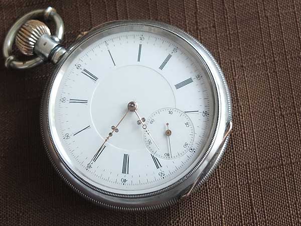 1900年頃製造 手巻き ダボ押し 銀製 懐中時計