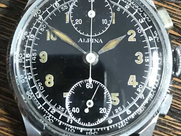 Alpina アルピナ 手巻き 縦目 2ダイアル クロノグラフ ビーナス170搭載 