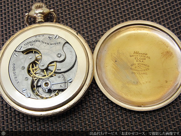 イリノイ 1907年製 15石 ミリタリー 金張り 軍用 懐中時計 手巻き112mm