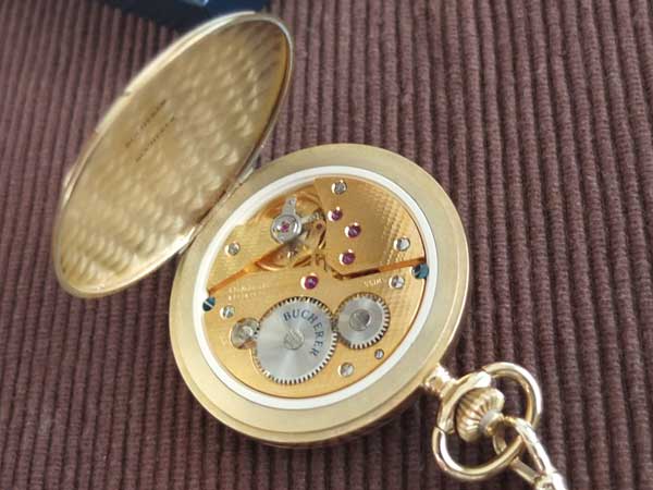 BUCHERER ブッフェラー 懐中時計 ハンターケース 17石 手巻き 専用ケース BOX付 美品