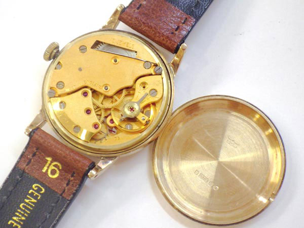 スミス デラックス 9K金無垢 ストライプダイヤル スモールセコンド イギリス(英国)SMITHS