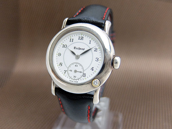 テクノス スモールセコンド Ref.178020.55 銀無垢 1Pガラス ホワイトダイヤル ベルト仕様 クオーツ TECHNOS SILVER 925 [代行おまかせコース]