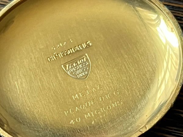 ティソ チソ Tissot 手巻き 2ダイアル レマニア クロノグラフ シルバーダイアル 40ミクロン厚の金張り