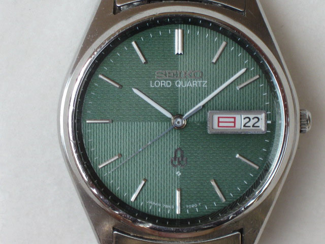 セイコー ロードクオーツ 変わり文字盤 グリーン 7853-7020 ダブルカレンダー SEIKO LORD QUARTZ