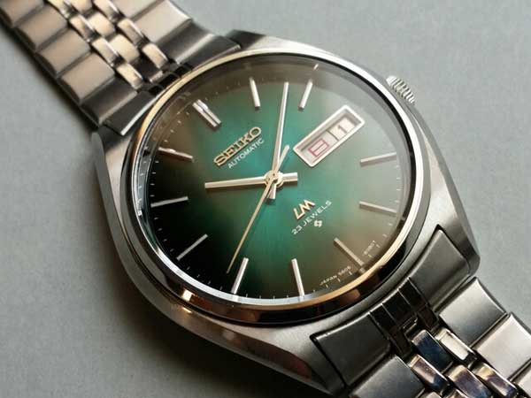 セイコー LM ロードマチック グリーングラデーション文字盤 自動巻き ブレス付属 1970s 美品 希少 SEIKO