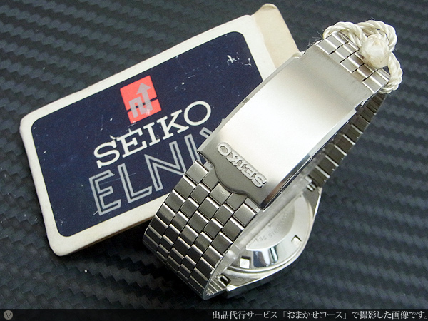 セイコー エルニクス 0703-7110 電磁テンプ式 ブルーカラーダイヤル ダブルカレンダー 未使用品 SEIKO