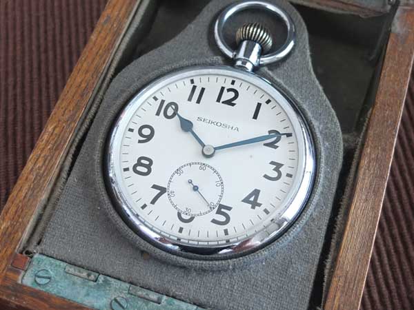 セイコー SEIKO検定証書 SEIKOSHA 標準時計 24型 懐中時計 箱、保証書付き 15石 手巻き 最初期モデル