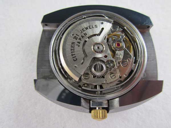 CITIZEN メカニカル　自動巻きメンズ腕時計　21石　クリスタルカットガラス