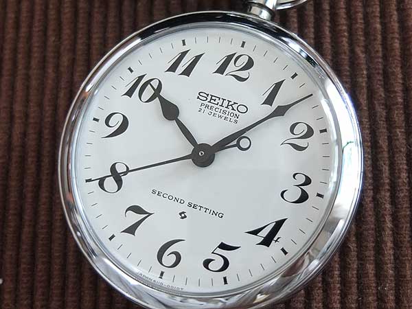セイコー SEIKO 鉄道時計 19セイコー プレシジョン 21石 セコンドセッティング スモセコ 手巻き 懐中時計 美品