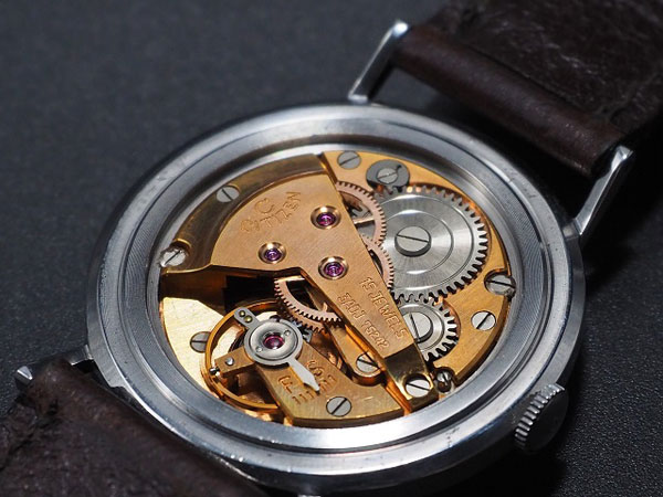 シチズン 新本中三針 S中三針 15石 手巻き センターセコンド 金キカイ 1950’s 新品ベルト付