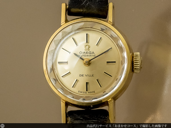 21,177円742【希少】OMEGA オメガ時計　自動巻き　レディース腕時計　カットガラス