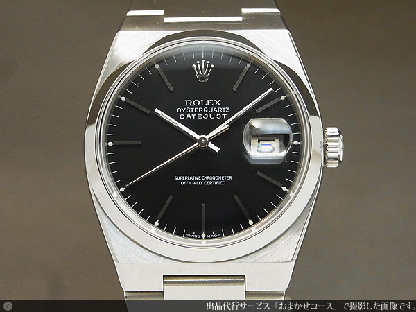 ロレックス ROLEX オイスタークオーツ デイトジャスト 絶版Ref.17000 ブラッ