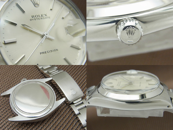 ロレックス オイスターデイト Ref.6694 Cal.1225 SS シルバーダイヤル 3連 ハードブレス Ref.78350-19 FF.557 19mm 手巻き BOX・国際サービス保証書 日本ロレックス修理明細付属 ROLEX OYSTER DATE PRECISION [代行おまかせコース]
