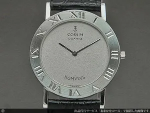 コルム CORUM ロムルス プラチナ無垢 シルバーダイヤル エレガントな