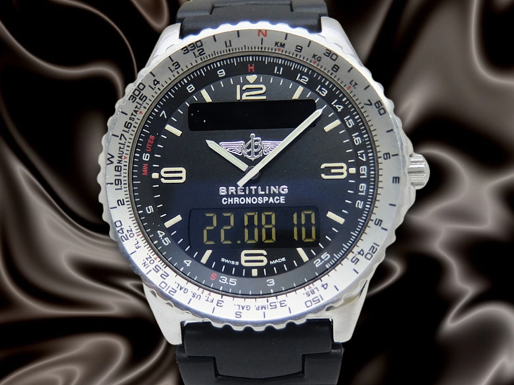 ブライトリング クロノスペース Ref.A56012.1 SS ブラックダイヤル アナログ デジタル パイロットクオーツ BREITLING CHRONOSPACE [代行おまかせコース]