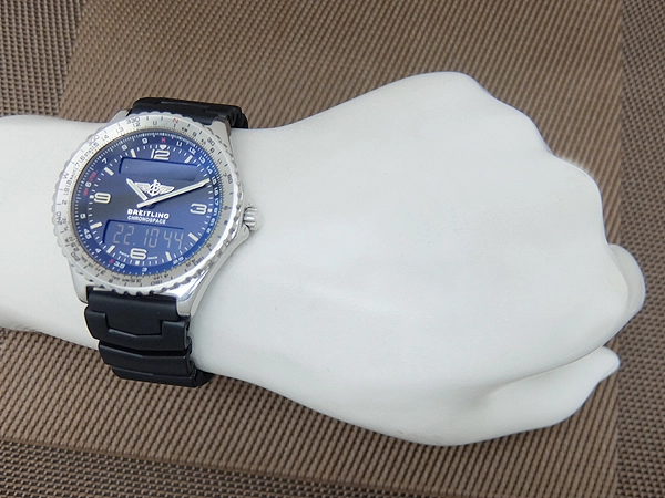 ブライトリング クロノスペース Ref.A56012.1 SS ブラックダイヤル アナログ デジタル パイロットクオーツ BREITLING CHRONOSPACE [代行おまかせコース]