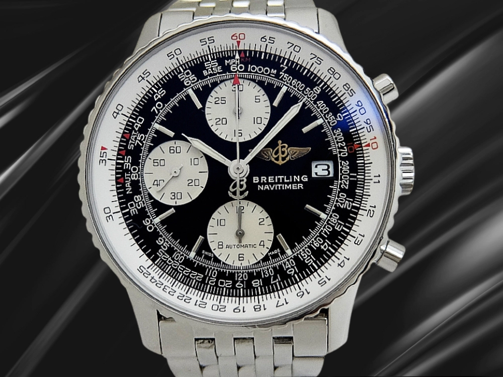 ブライトリング オールドナビタイマー ジャパンエディション A13324 SS ブラックダイヤル ブレス装着 オートマチック BREITLING OLD NAVITIMER Chronograph [代行おまかせコース]