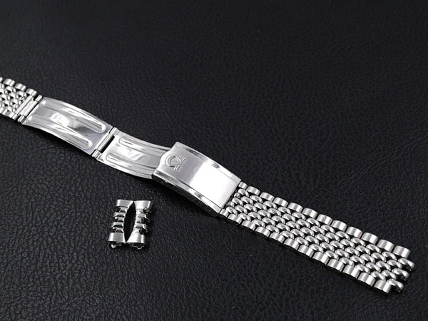 オメガ OMEGA 弓環 取付幅18ミリ 7連ライスブレスレット一式 Ref.1036 FF11 コンステレーション シーマスター ジュネーブ 18ミリ対応ブレス