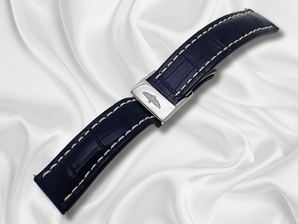 ブライトリング Dバックル付き ブルー アリゲーター レザーストラップ ラグ幅22mm BREITLING [代行おまかせコース]