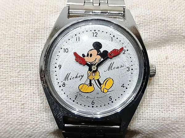 セイコー トモニー ディズニー ミッキーマウス 1970年代 手巻き Cal.50C 社外ブレスレット装着