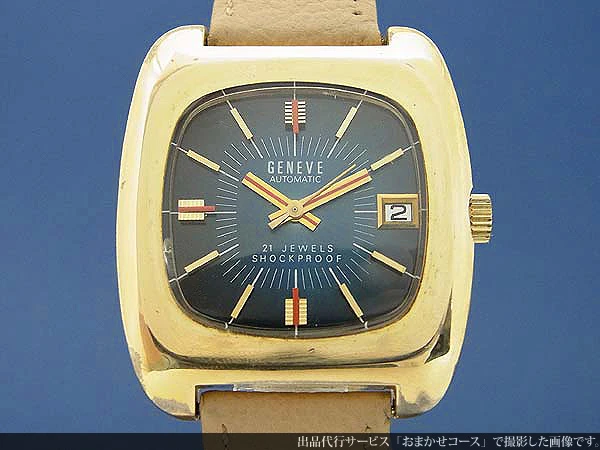 ジュネーブ GENEVE DUROWE DUROMAT 7522/3 21石 オートマチック クッション型ゴールドケース デイト 自動巻き