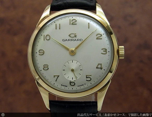 ガラード 英国製 9KYG 金無垢 スモールセコンド 手巻き GARRARD