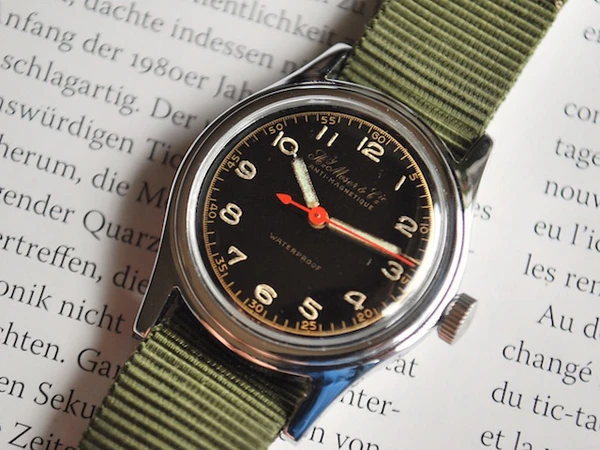 H.モーザー (H.Moser & Cie) WW2 ミリタリー ブラックミラーダイヤル good condition レア 美品