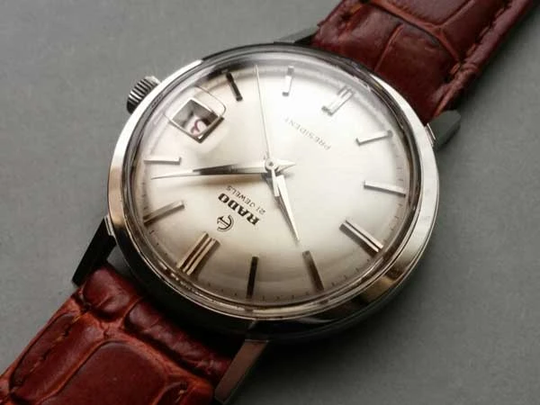 ラドー PRESIDENT デイトジャスト 赤デイト ラウンド 手巻き 1960s 希少 美品 RADO