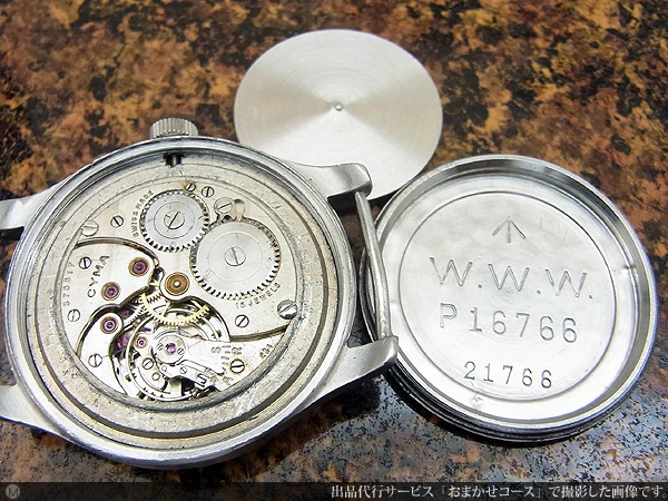 シーマ イギリス軍用時計 W.W.W. ダーティダース ブロードアロー  マットブラックダイヤル 2重ケース 手巻き CYMA