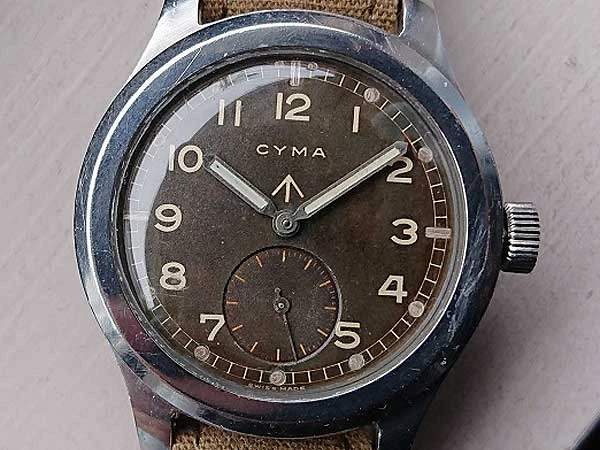 シーマ CYMA W.W.W. イギリス陸軍 第二次世界大戦 軍用時計 ブラウンチェンジ文字盤 ダーティダース ビッグケース ブロードアロー