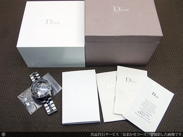 クリスチャン・ディオール クリスタル 3reg.クロノグラフ CD114317 ブラックオニキス クオーツ BOX付属 Christian Dior [代行おまかせコース]