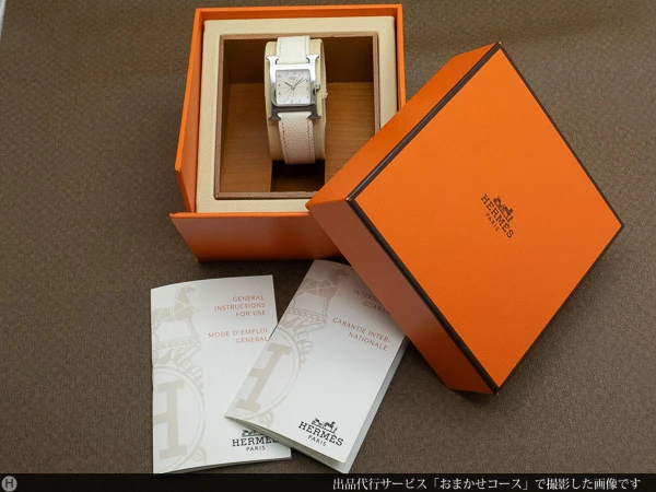 エルメス HERMES H-WATCH　Hウォッチ SSスクエアケース SSバックル スタイリッシュなレディースモデル ボックス&ギャランティ付き