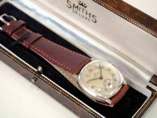 スミス デラックス 銀無垢 デニソンケース 元箱付き 美品 クッションケース 英国(イギリス) SMITHS