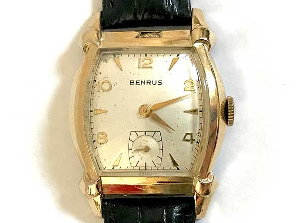 BENRUS ★希少！美品！BENRUS ベンラス 10K金張り 1950年代 手巻き式 スモールセコンド付き アンティーク メンズ腕時計 ヴィンテージ