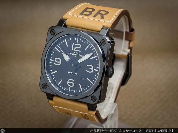 ベル&ロス Bell & Ross BR03-92 アビエーション ブラックセラミック オートマチック デイト ボックス & ギャランティ付き