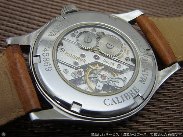 ミネルバ ピタゴラス Cal.48 スモールセコンド SS 38mm シースルーバック ブ