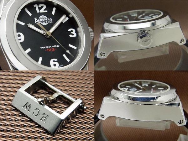 ECW パナール M3 スモール PM3ST3544 SS ソリッドケース ブラックダイヤル オートマチック BOX・ギャラ付属 European Company Watch PANHARD M3 Small [代行おまかせコース]