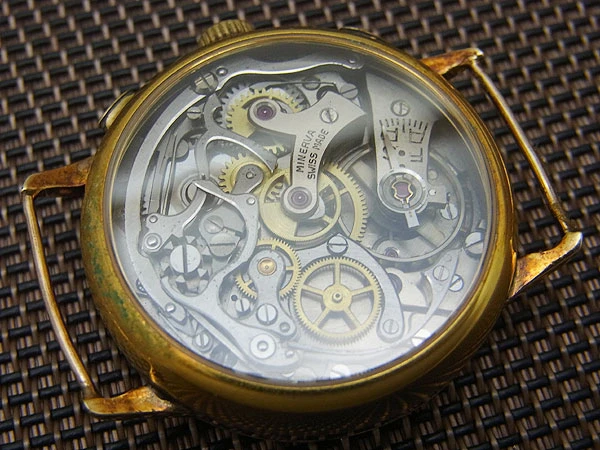 ミネルバ 2reg.クロノグラフ Cal.13-20CH 14KYG 金無垢 シースルーバック 手巻き MINERVA Chronograph [代行おまかせコース]