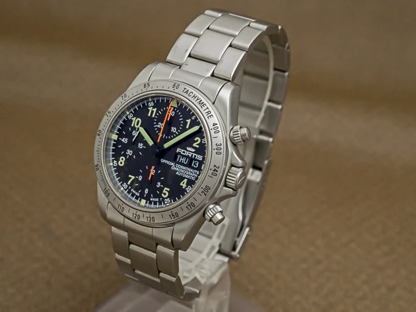 フォルティス コスモノート クロノグラフ ブラックダイヤル ボックス&ギャランティ付き FORTIS OFFICIAL COSMONAUTS CHRONOGRAPH [ 代行おまかせコース ]